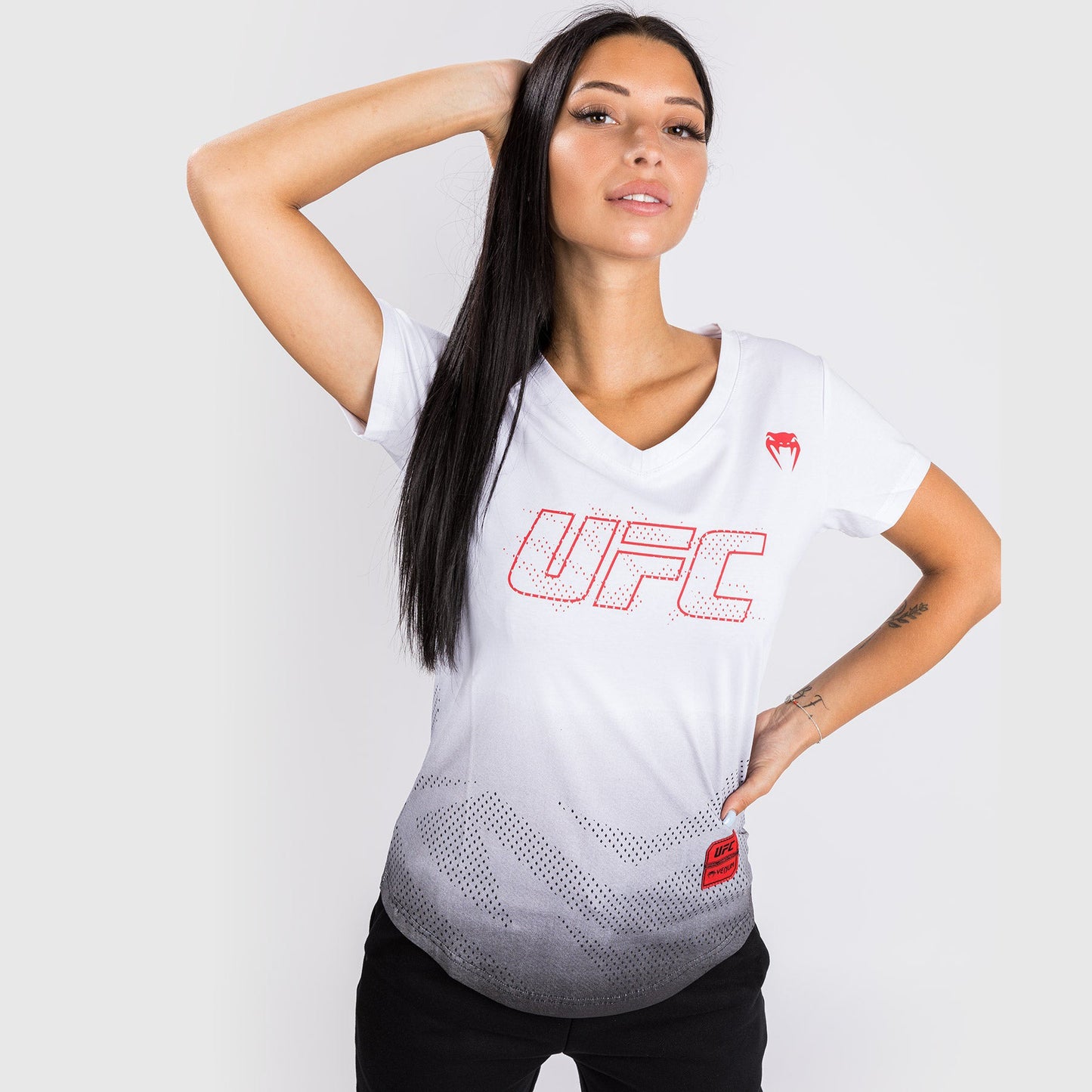 UFC Venum Authentic Fight Week 2 여성용 반팔 티셔츠 – 화이트