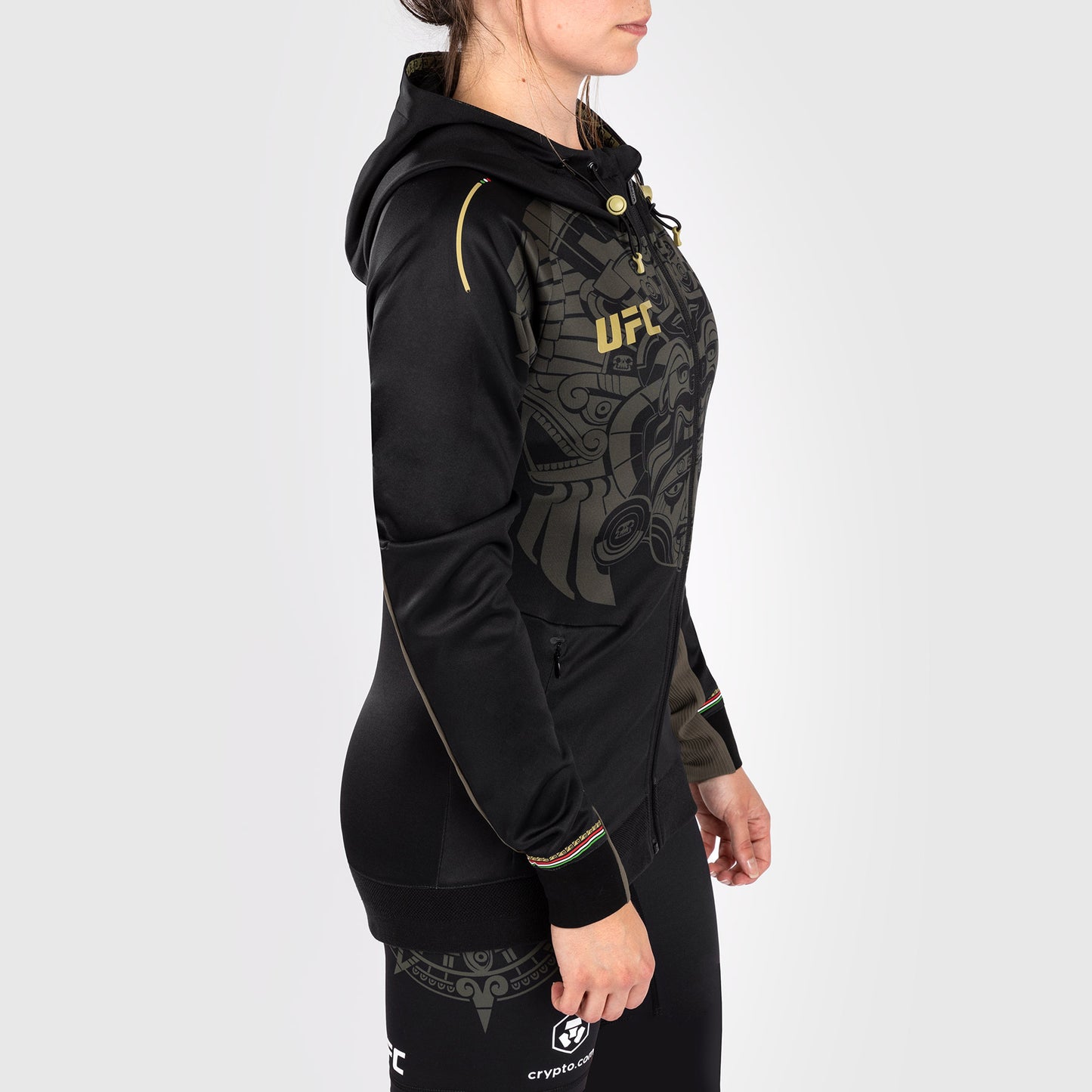 Noche UFC By Venum Authentic Fight Night 여성용 워크아웃 후디 – 블랙