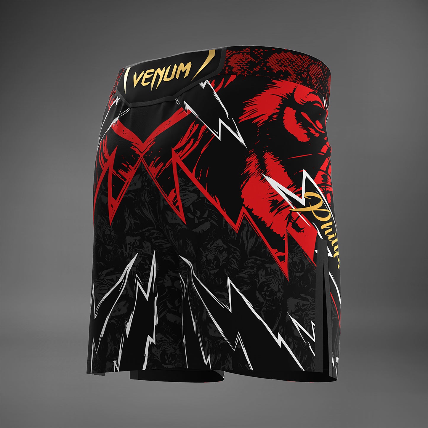 Men's UFC Unrivaled by Venum 레드 존 존스 쇼트 핏 파이트 쇼츠
