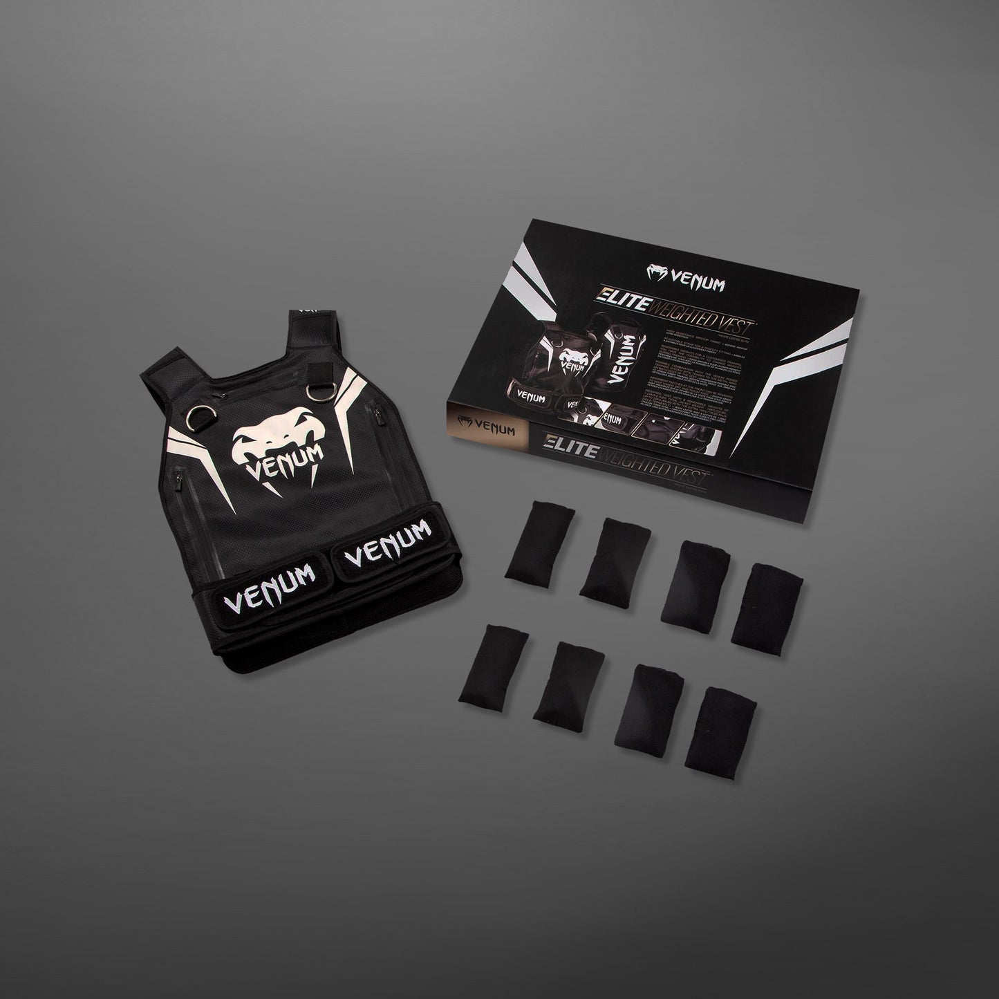 Venum Elite 웨이트 베스트 – 블랙/화이트