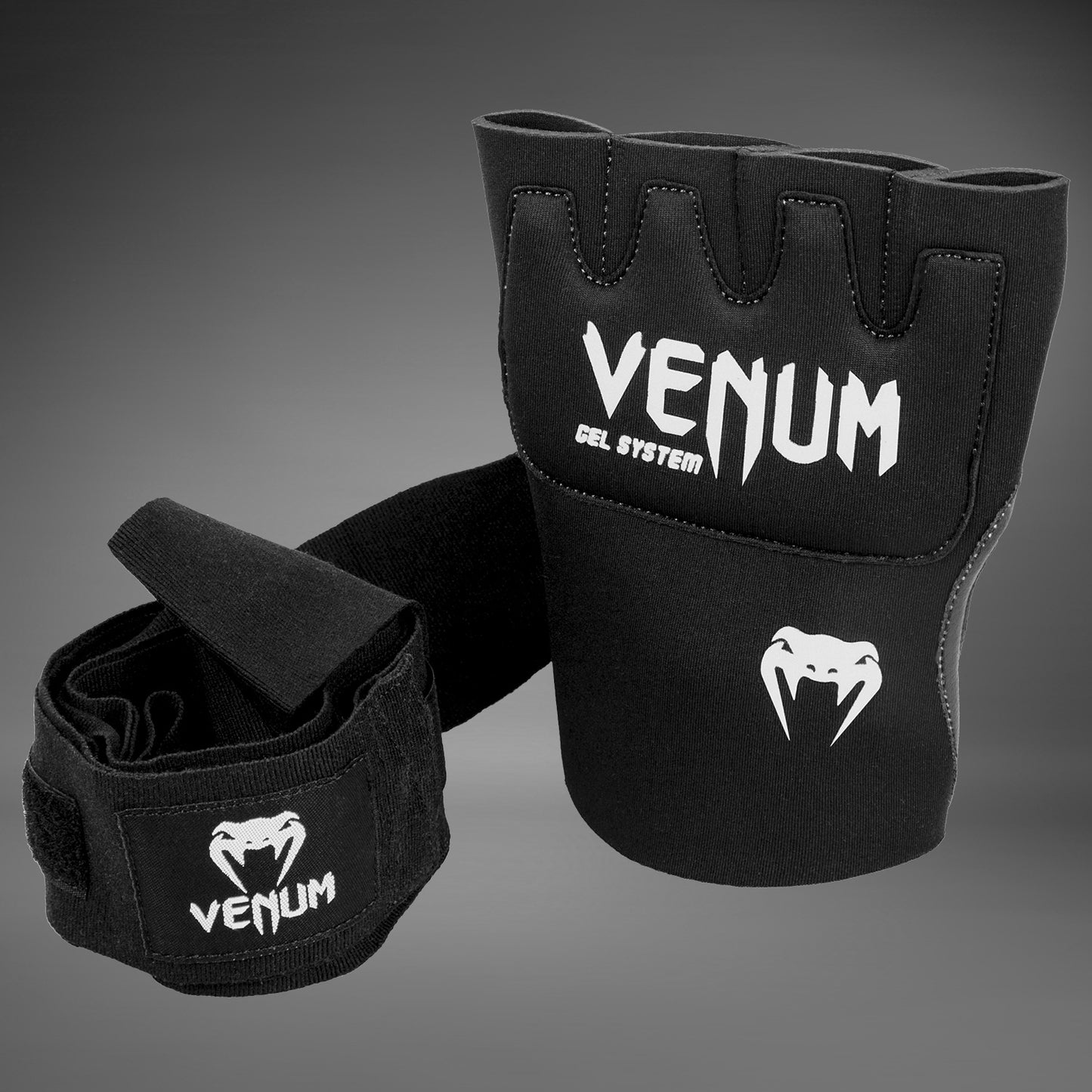 Venum Kontact 젤 글러브 랩 (원 사이즈 핏 모스트) – 블랙