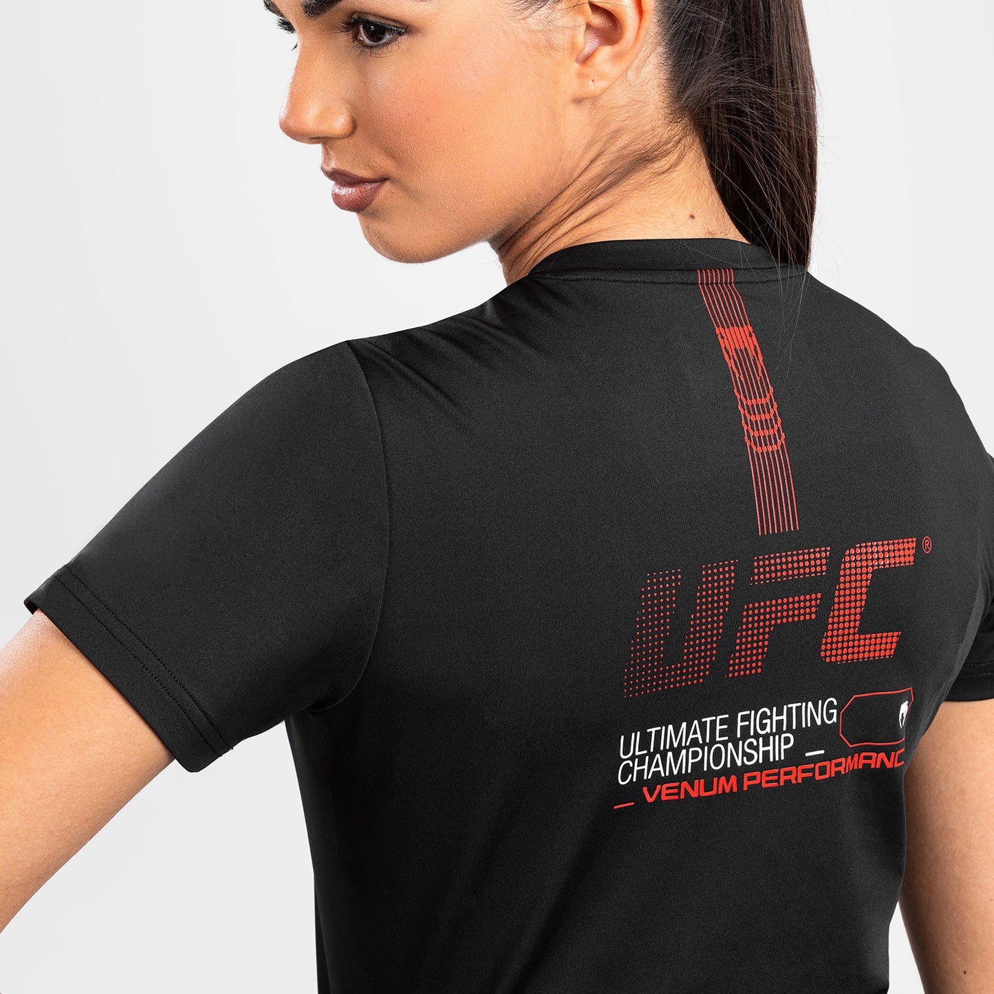 UFC Adrenaline by Venum Fight Week 여성용 드라이 테크 티셔츠 – 블랙