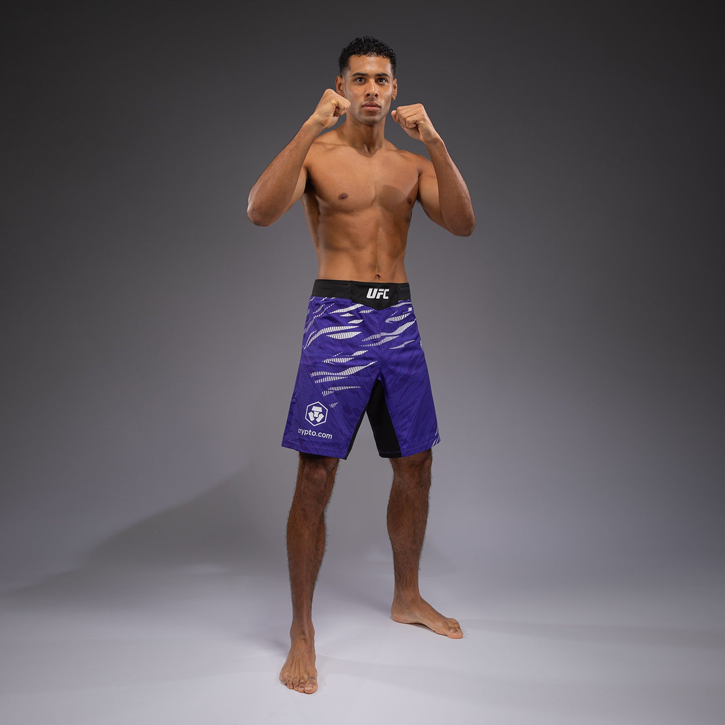 UFC Fusion by Venum Authentic Fight Night 남성용 파이트 쇼츠 – 롱 핏 – 퍼플