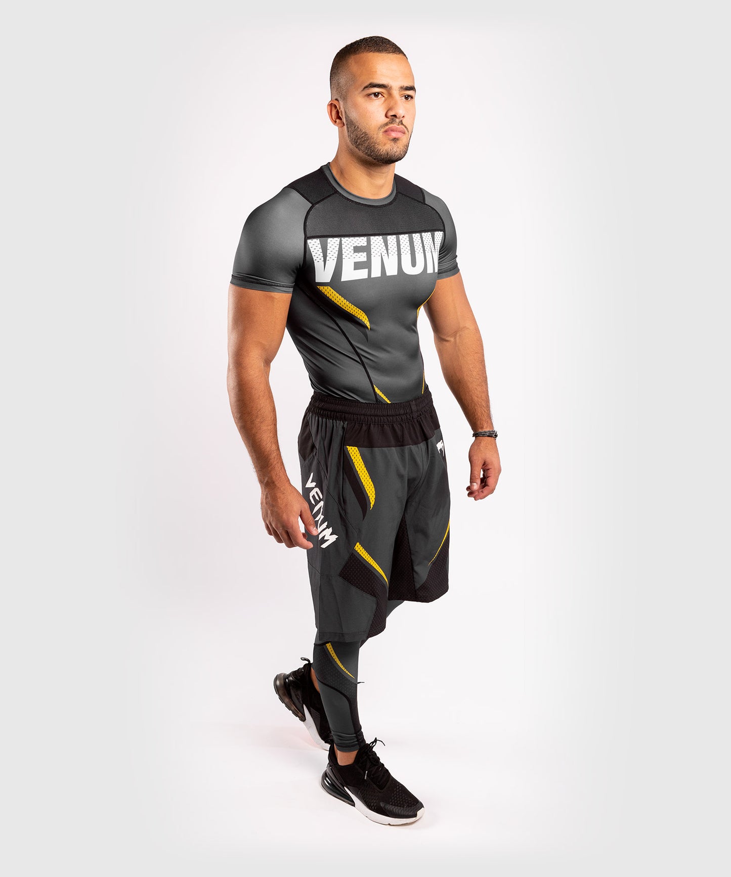 Venum ONE FC Impact Compression Tights - Grey/Yellow