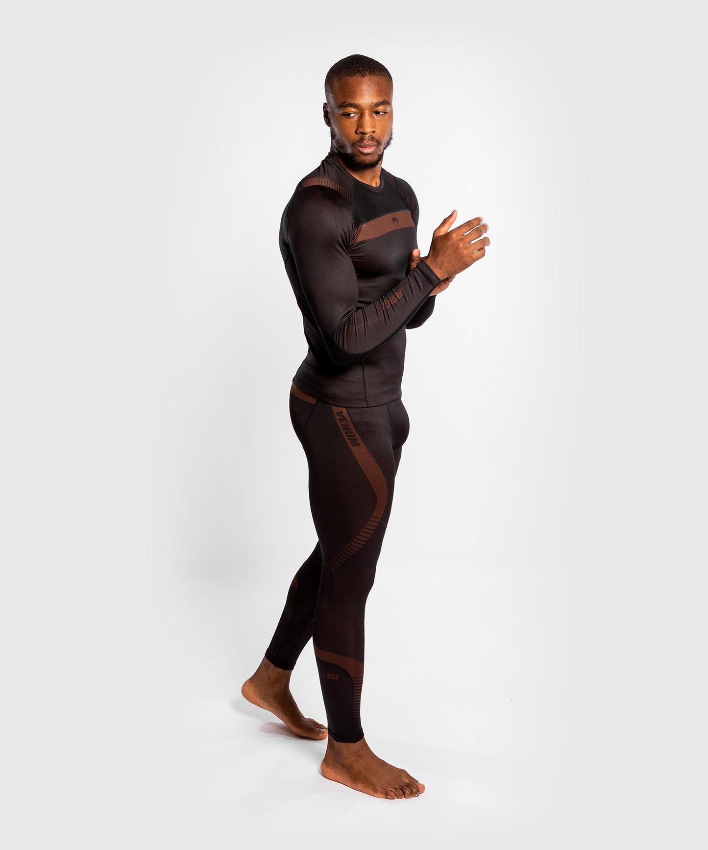 Venum NoGi 3.0 Rashguard - Long Sleeves - Black/Brown