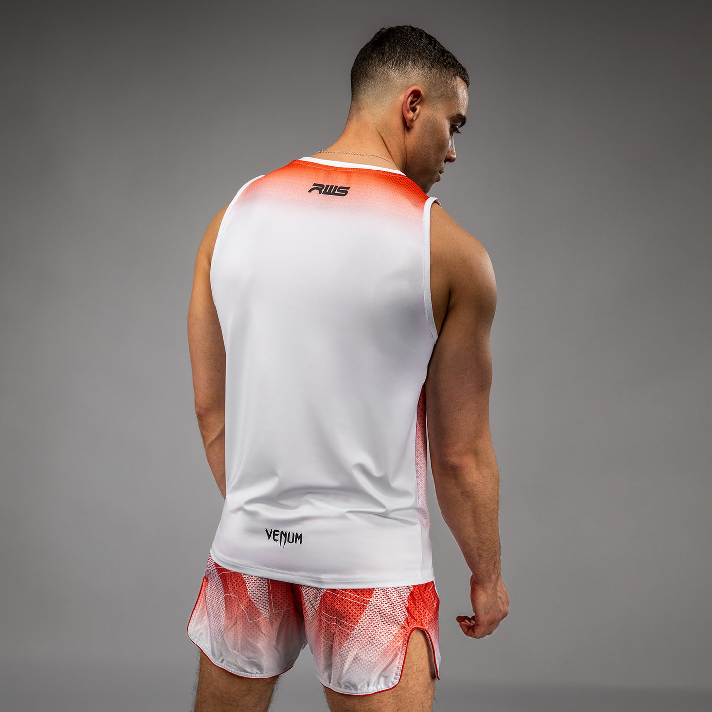 Venum x RWS 2.0 남성용 드라이 테크 탱크탑 – 화이트/레드