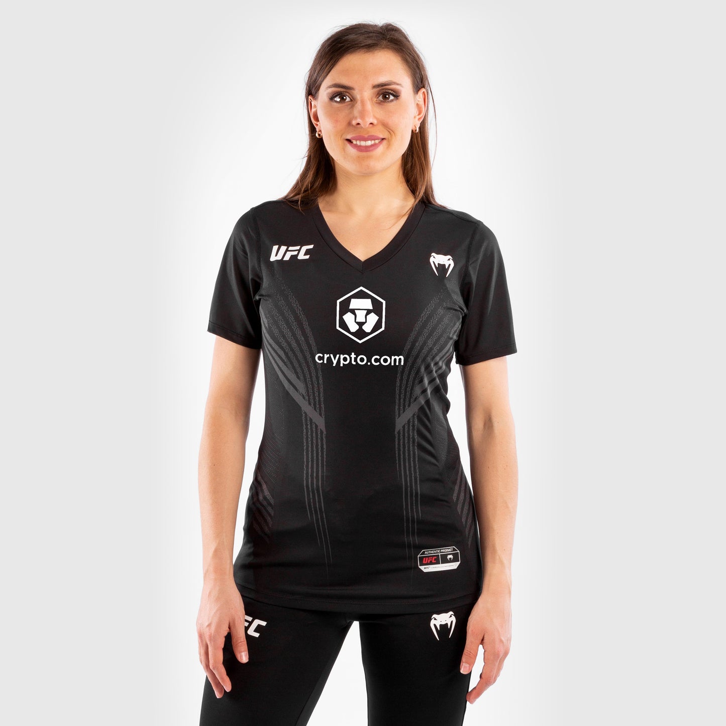 UFC Venum Authentic Fight Night 여성용 워크아웃 저지 – 블랙