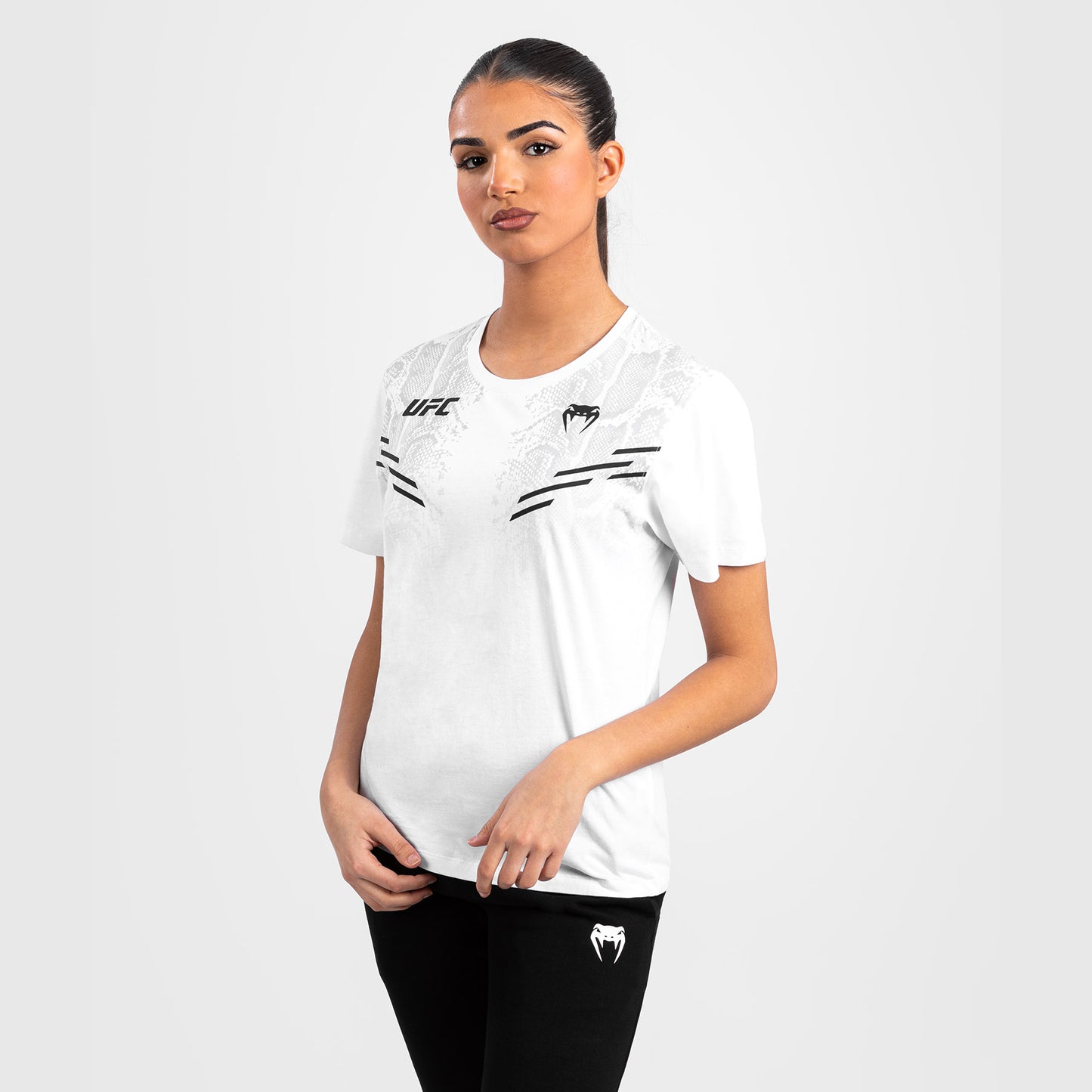 UFC Adrenaline by Venum Replica 여성용 반팔 티셔츠 – 화이트