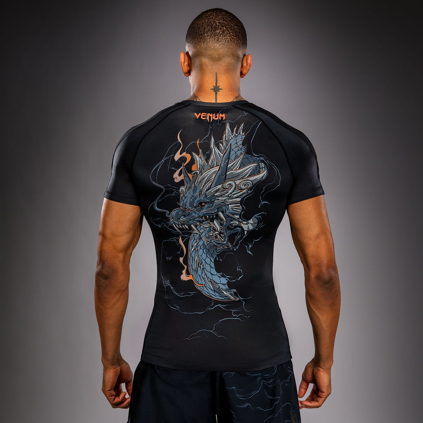 Venum Thunder Dragon 반팔 래쉬가드 – 블랙/그레이/코퍼