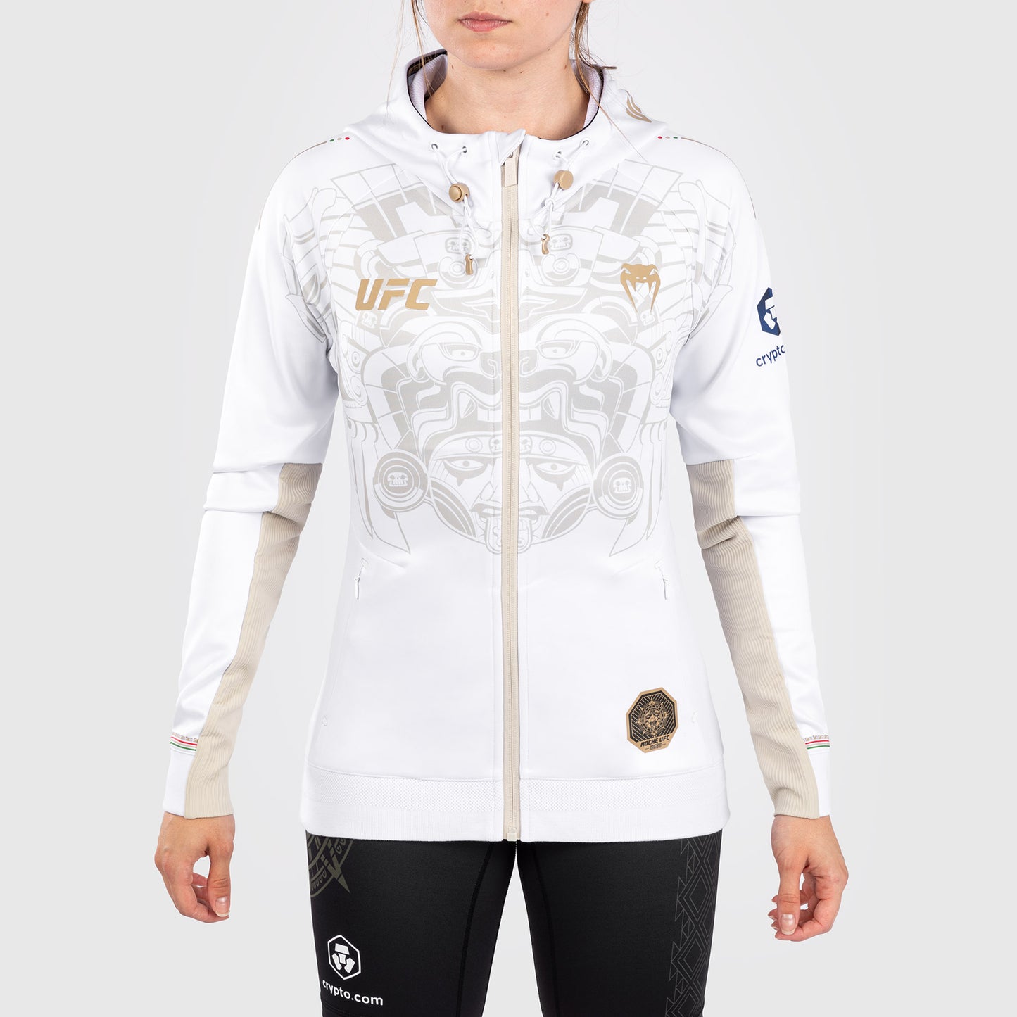 Noche UFC By Venum Authentic Fight Night 여성용 워크아웃 후디 – 화이트
