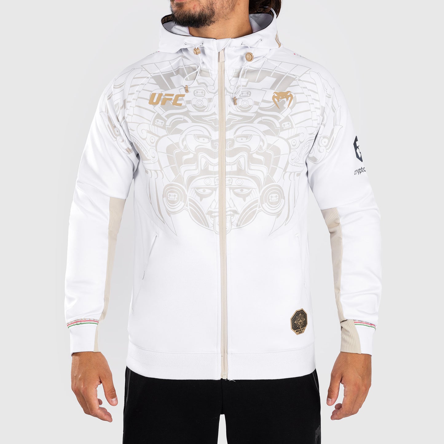 Noche UFC By Venum Authentic Fight Night 남성용 워크아웃 후디 – 화이트