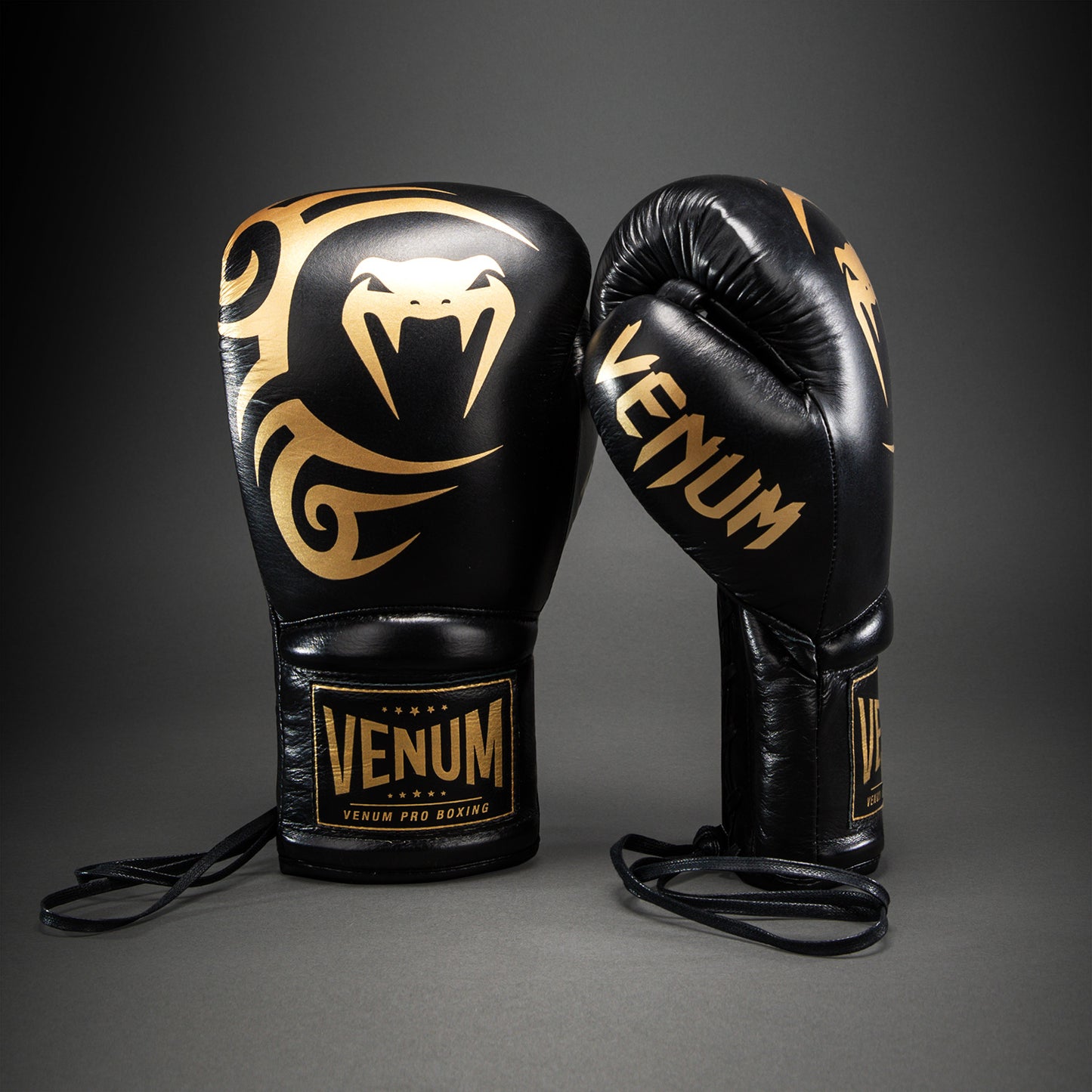 Venum Giant 2.0 Mike Tyson Pro 복싱 글러브 레이스 포함 – 블랙/골드