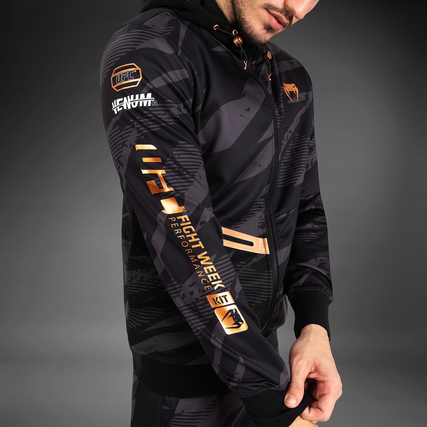 UFC Adrenaline by Venum Fight Week 남성용 집업 후드티 – 어반 카모