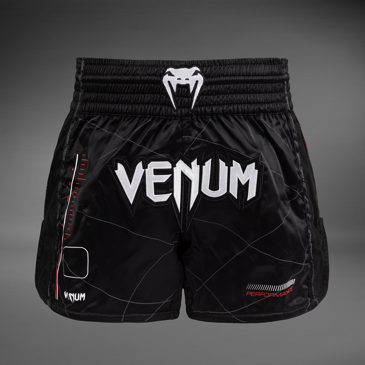Venum Tactical XT 무에타이 쇼츠 – 블랙/파이어 레드