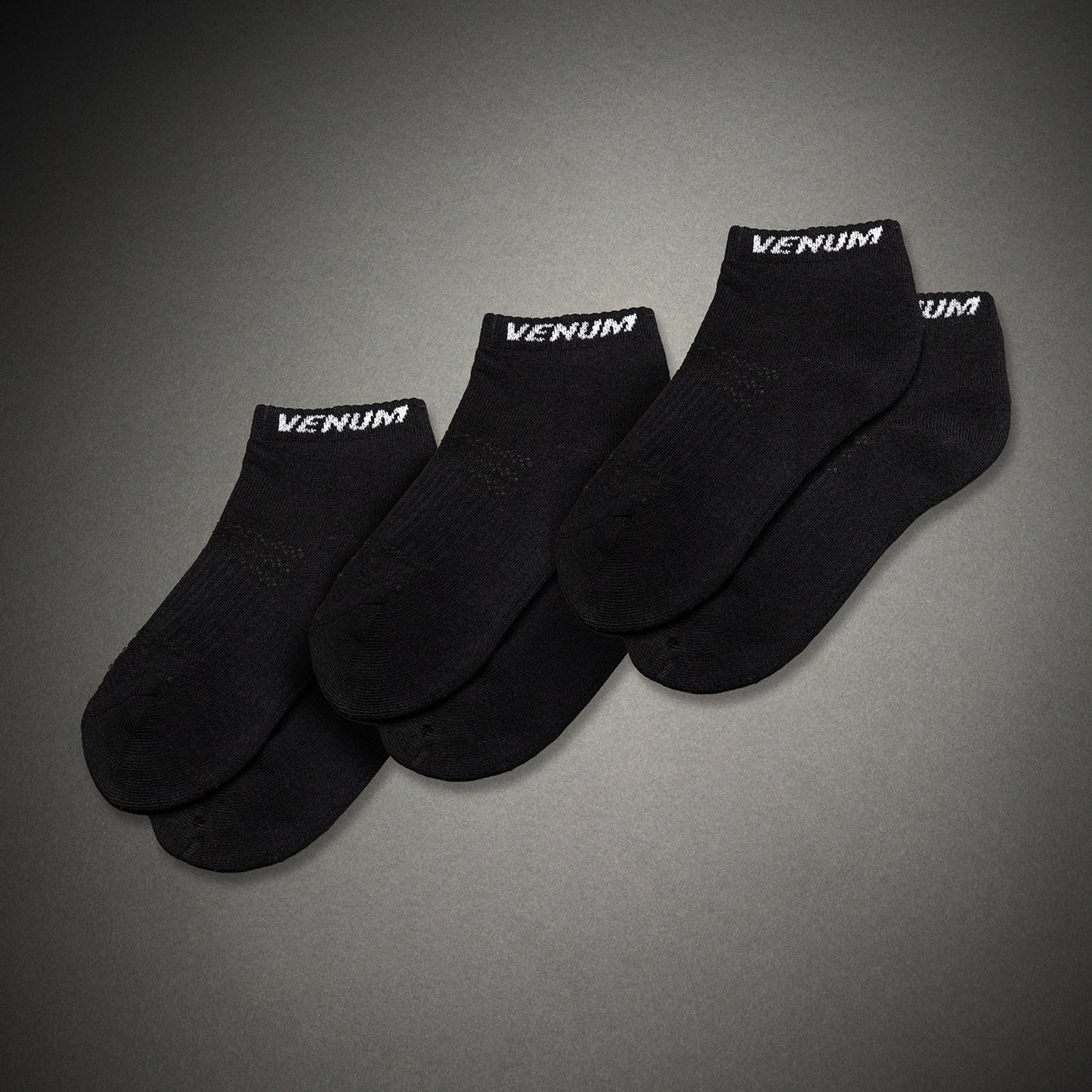 Venum Essential 발목 양말 (3켤레 세트) – 블랙/화이트