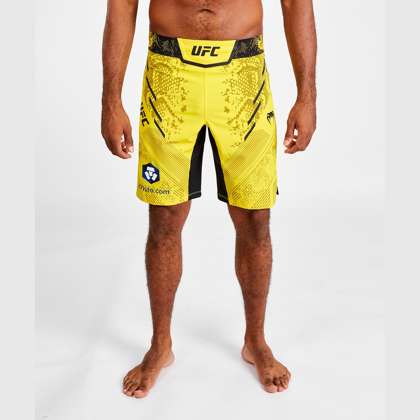 UFC Adrenaline by Venum 남성용 파이트 쇼츠 – 롱 핏 – 옐로우