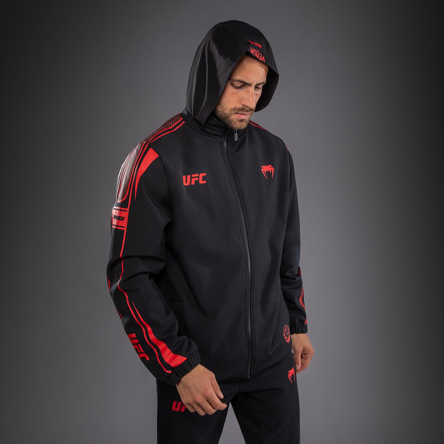 Venum UFC Unity by Venum Authentic Fight Week 남성 집업 후디 - 블랙