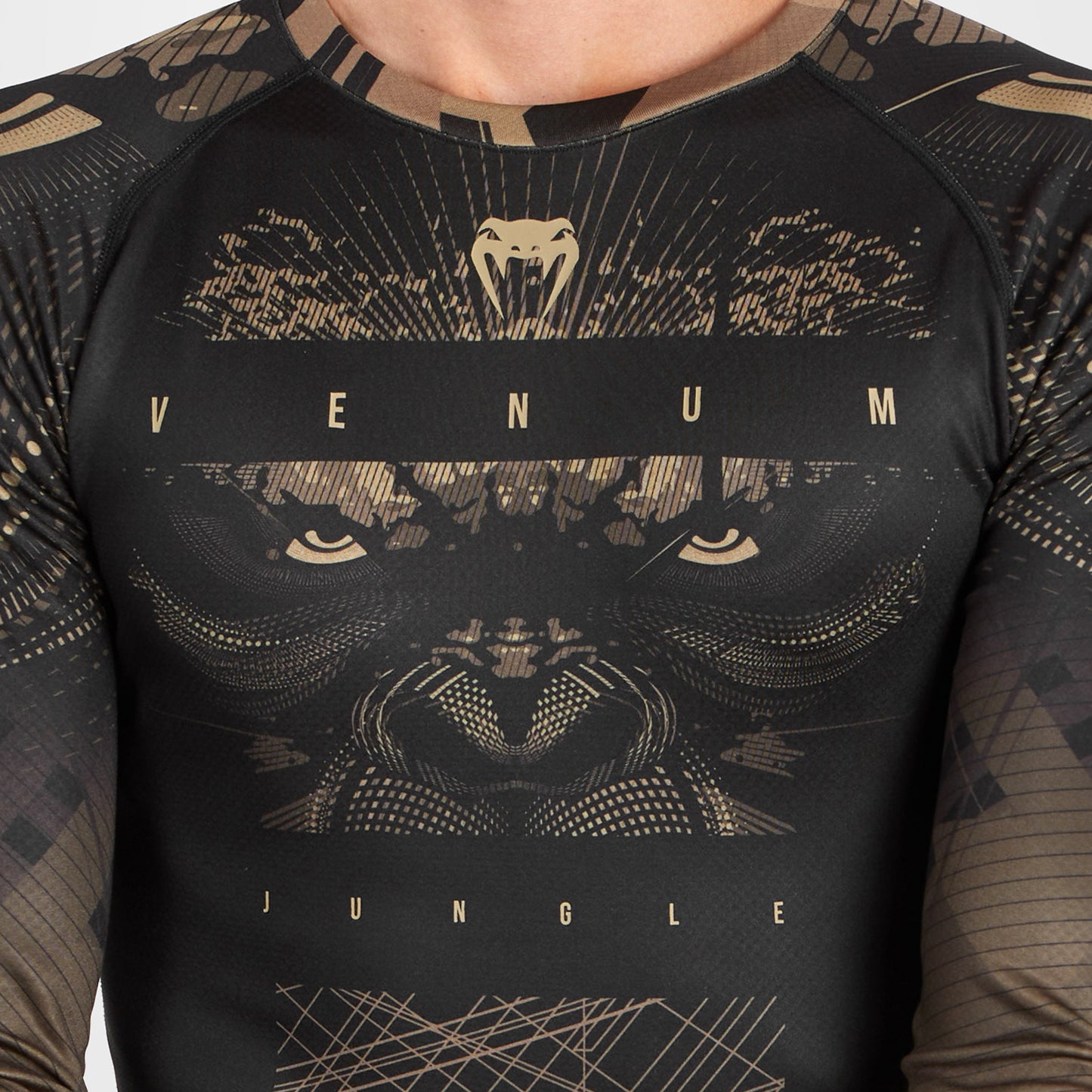Venum Gorilla Jungle 래쉬가드 긴팔 – 블랙/샌드