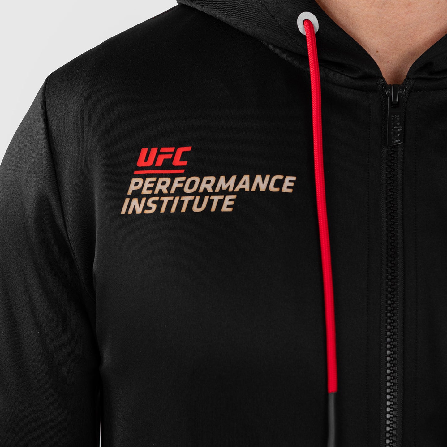 UFC Venum Performance Institute 2.0 남성용 집업 후디 – 블랙/레드