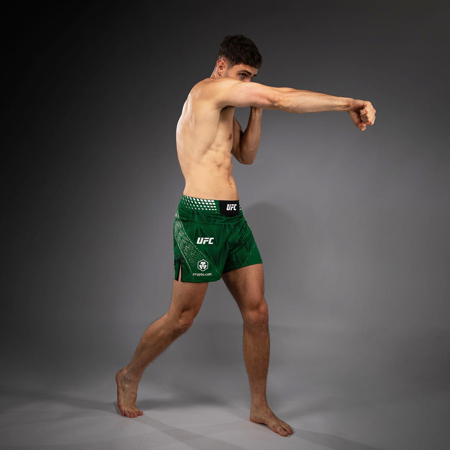 남성용 UFC Zenith by Venum 그린 어센틱 파이트 나이트 쇼츠 피트 파이트 쇼츠