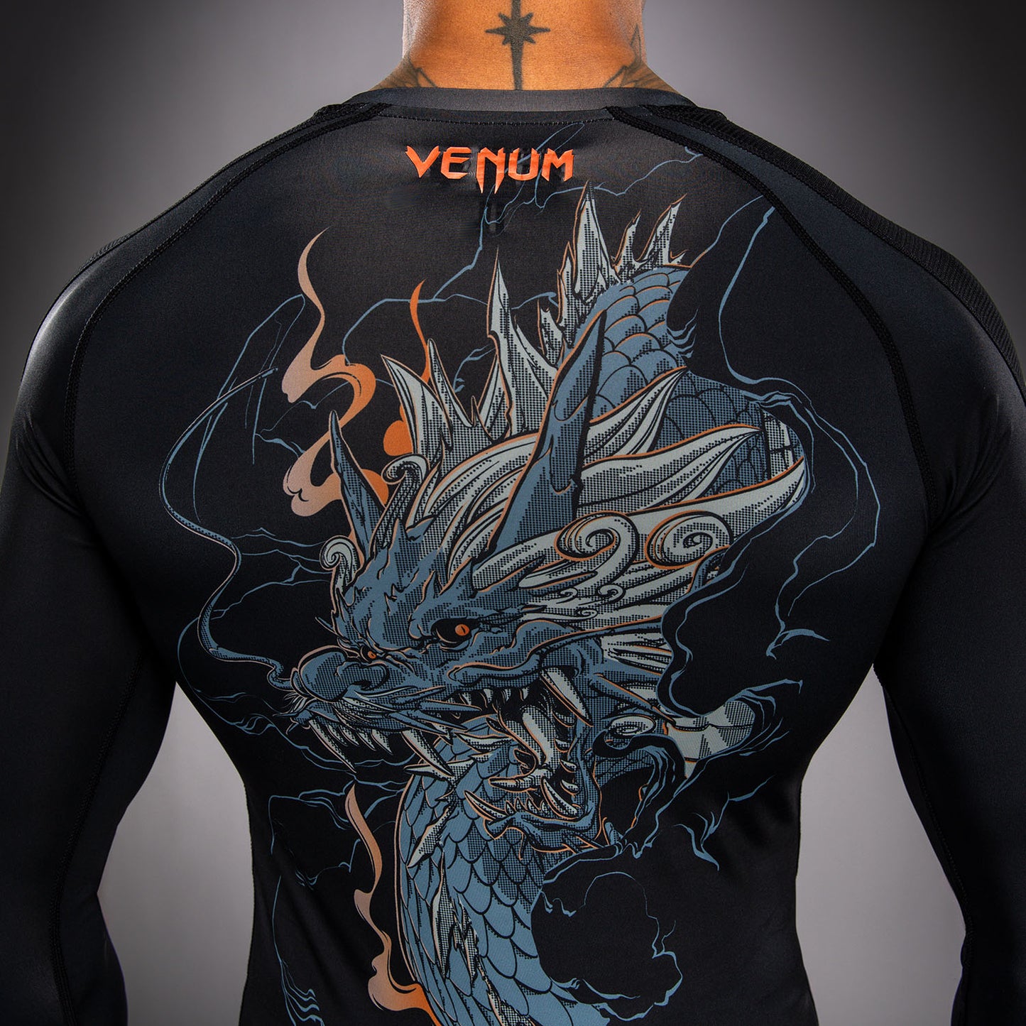 Venum Thunder Dragon 긴팔 래쉬가드 – 블랙/그레이/코퍼