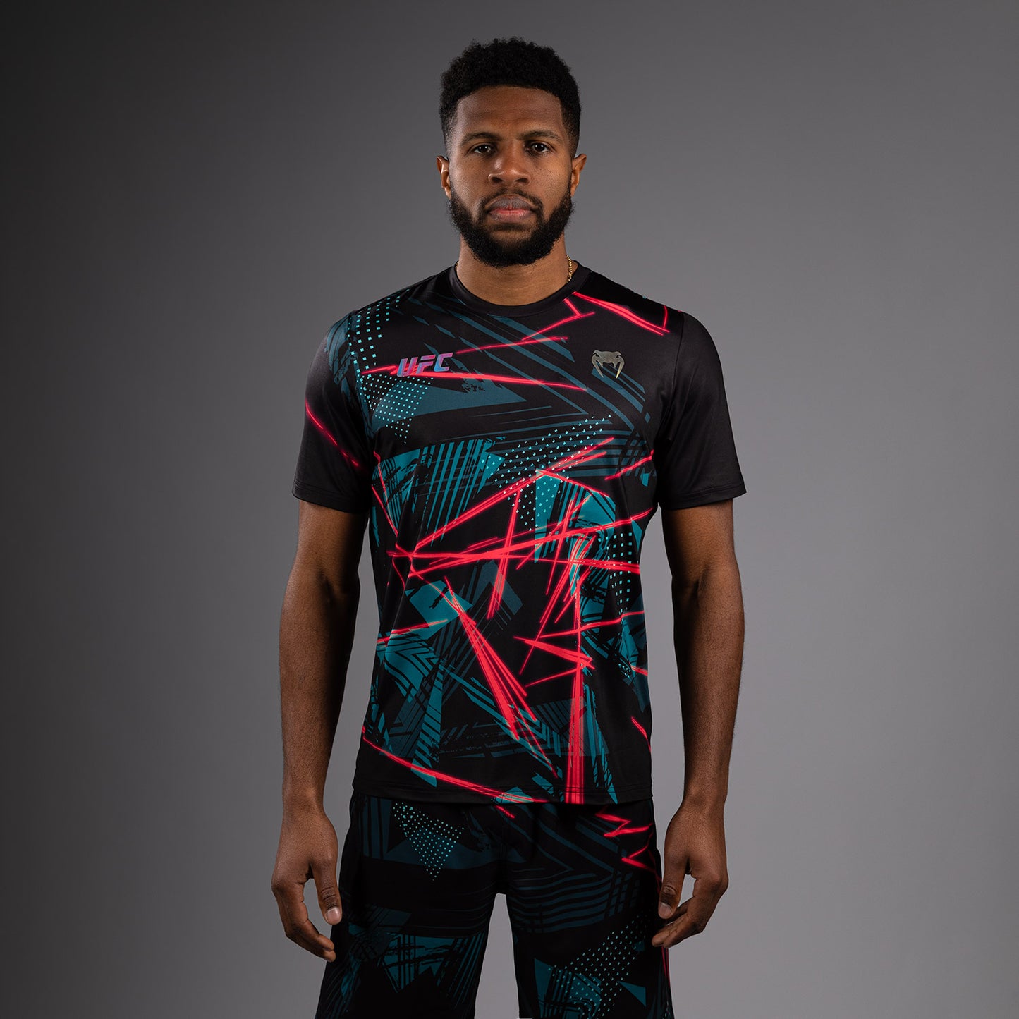 UFC Fusion By Venum Miami Edition Fight Week 남성용 드라이 테크 티셔츠 – 블랙