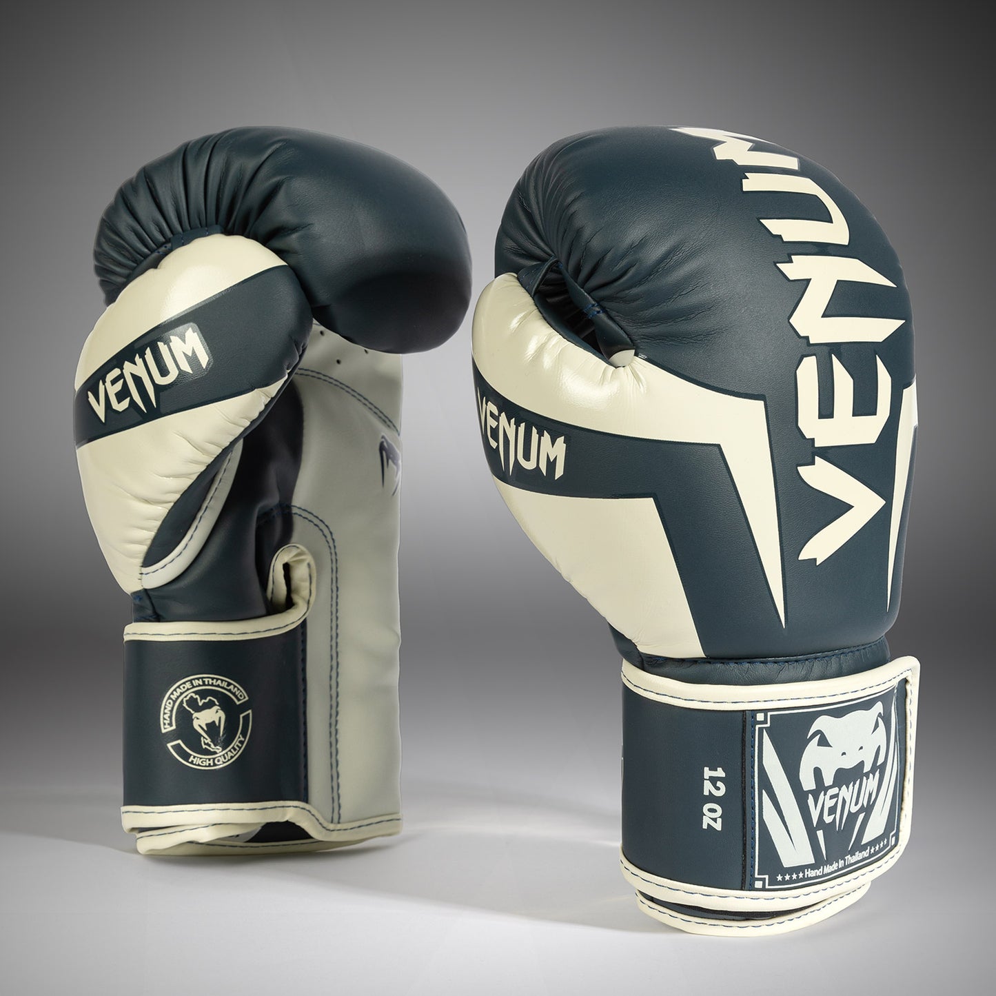 Venum Elite 복싱 글러브 – 화이트/네이비 블루