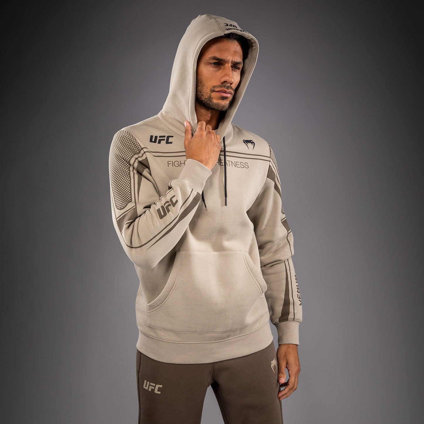 Venum UFC Unity by Venum Authentic Fight Week 남성 풀오버 후디 - 샌드