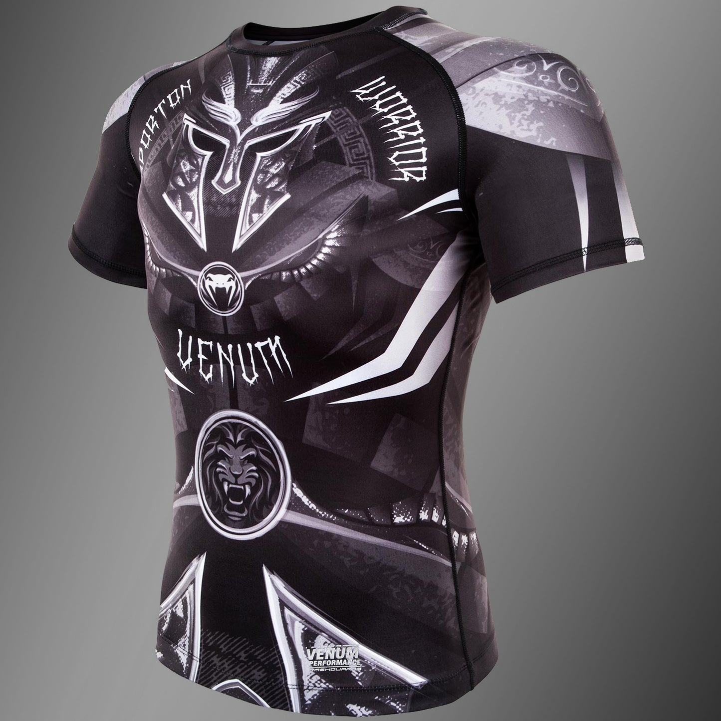 Venum Gladiator 3.0 래쉬가드 – 블랙/화이트 – 반팔