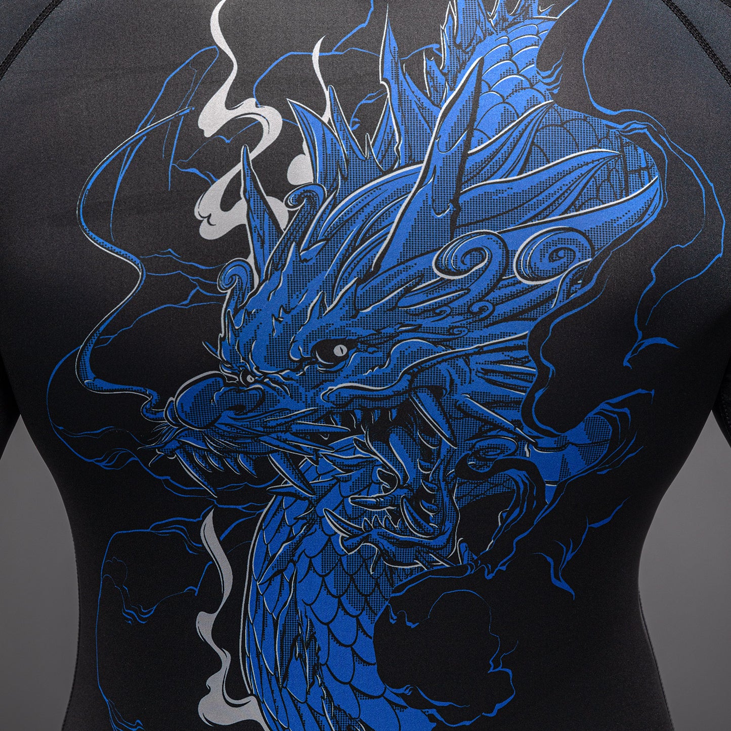 Venum Thunder Dragon 긴팔 래쉬가드 – 블랙/로열 블루