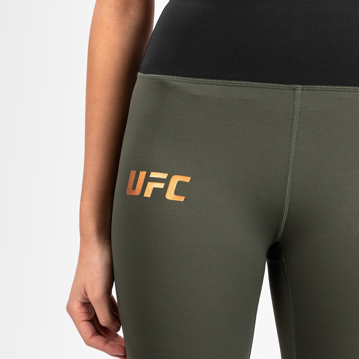 UFC Adrenaline by Venum Fight Week 여성용 퍼포먼스 타이트 – 카키/브론즈