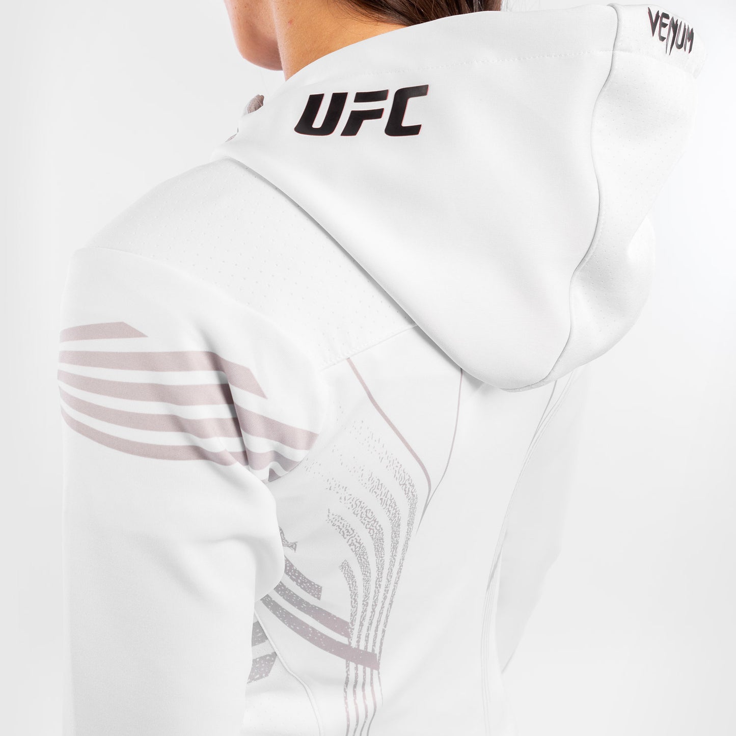 UFC Venum Authentic Fight Night 여성용 워크아웃 후디 – 화이트