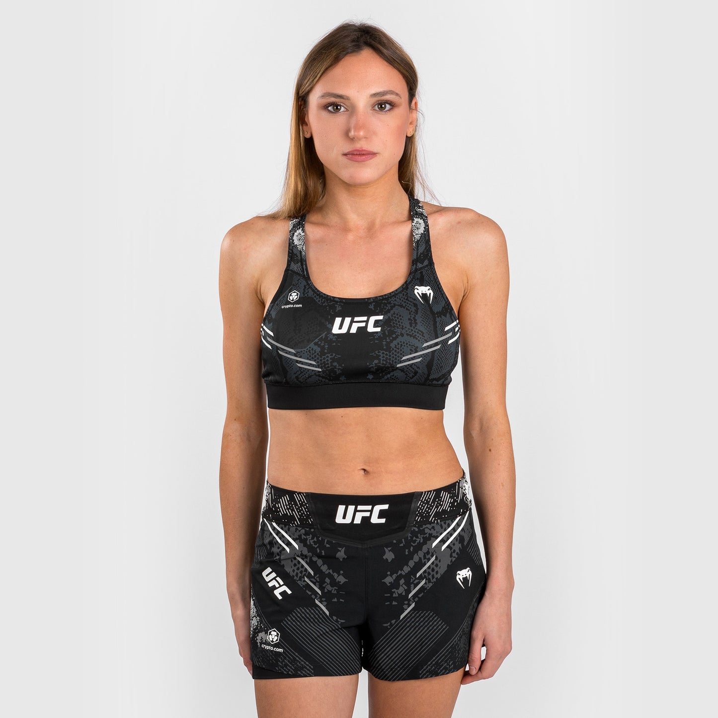 UFC Adrenaline by Venum Authentic Fight Night 여성용 스포츠 브라 – 블랙