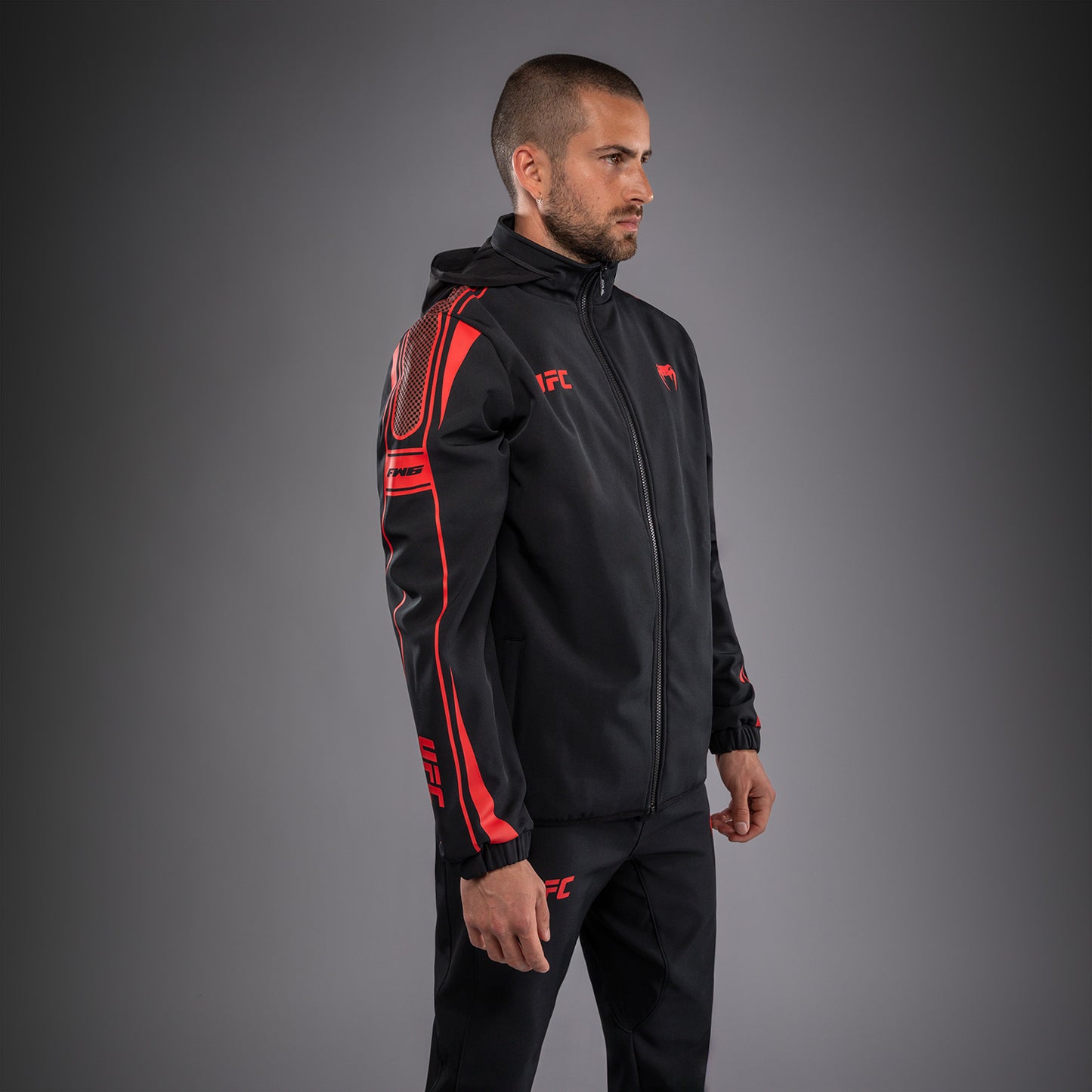 Venum UFC Unity by Venum Authentic Fight Week 남성 집업 후디 - 블랙