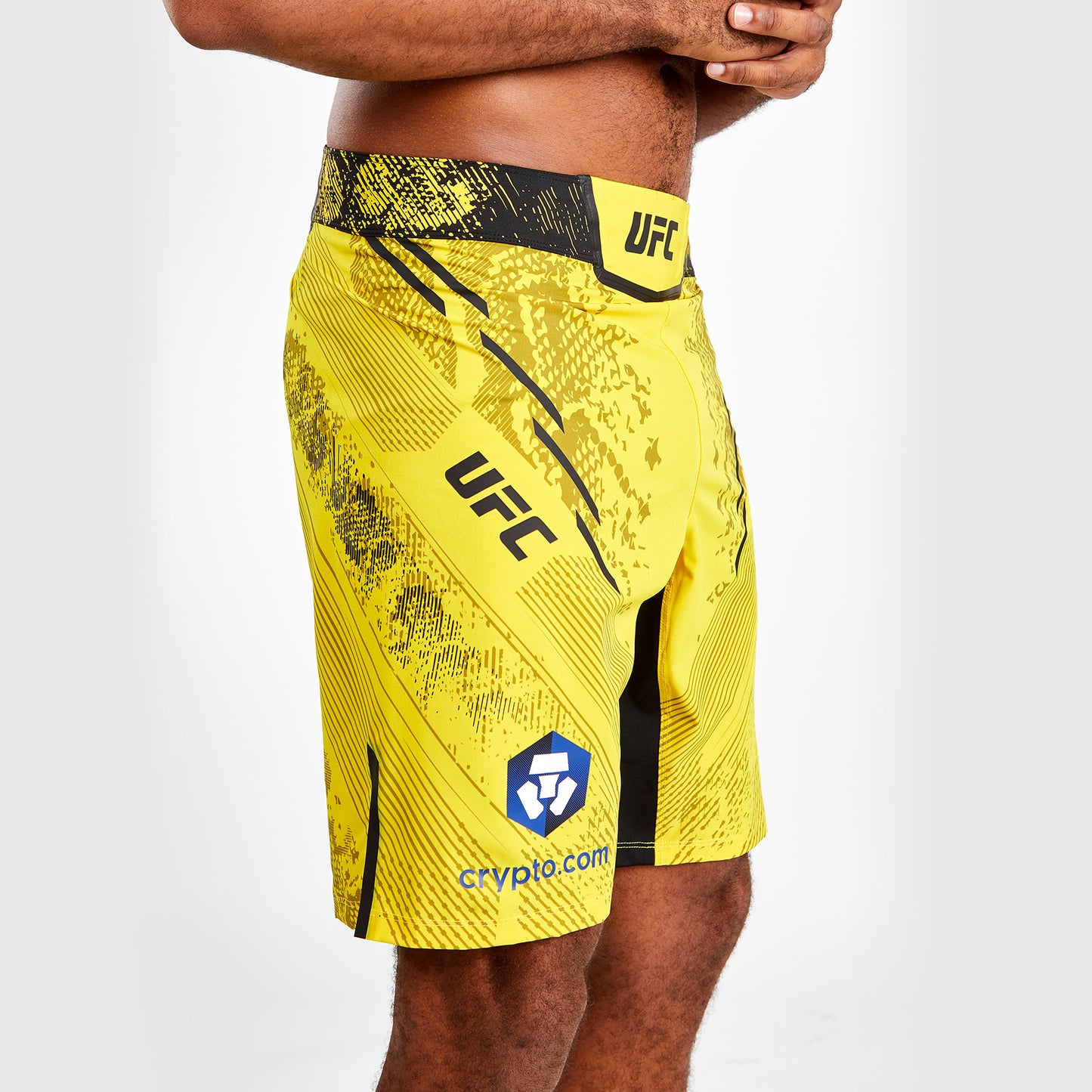 UFC Adrenaline by Venum 남성용 파이트 쇼츠 – 롱 핏 – 옐로우