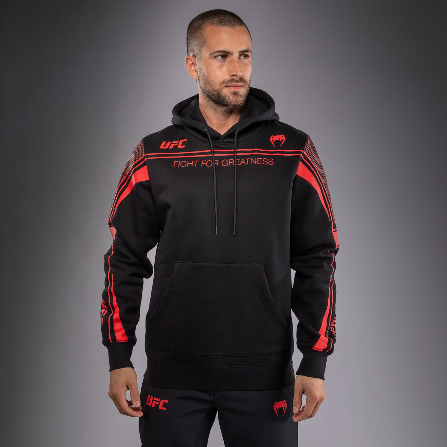 Venum UFC Unity by Venum Authentic Fight Week 남성 풀오버 후디 - 블랙