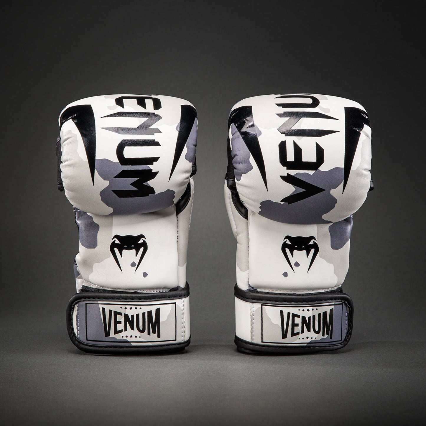 Venum Elite 스파링 글러브 - 화이트/라이트 그레이