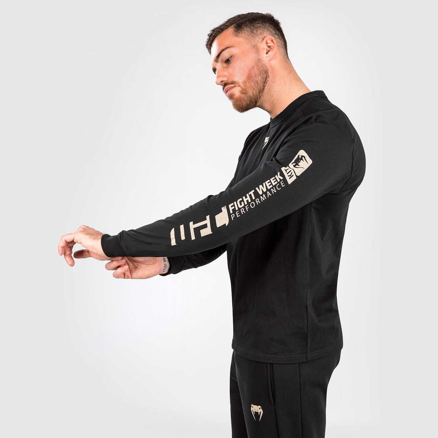 UFC Adrenaline by Venum Fight Week 남성용 긴팔 티셔츠 – 블랙