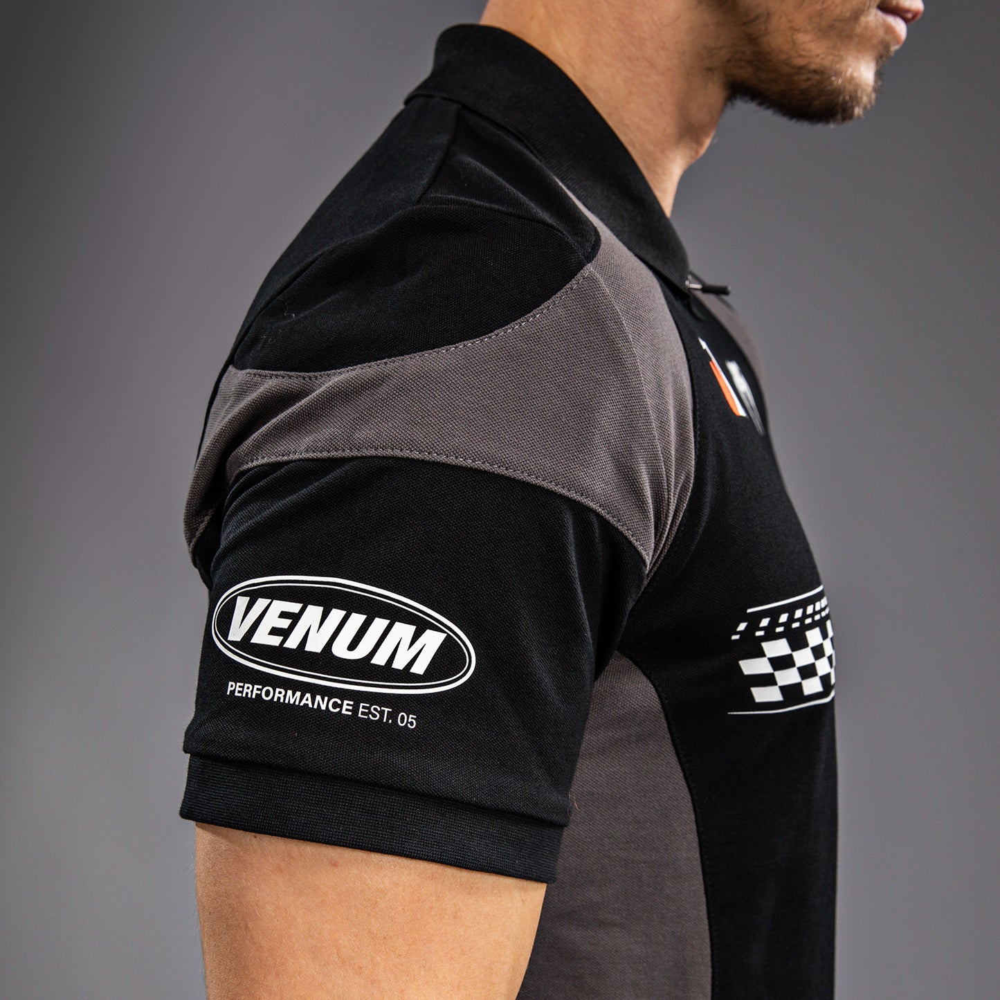 Venum Motorsport 코튼 폴로 – 딥 블랙