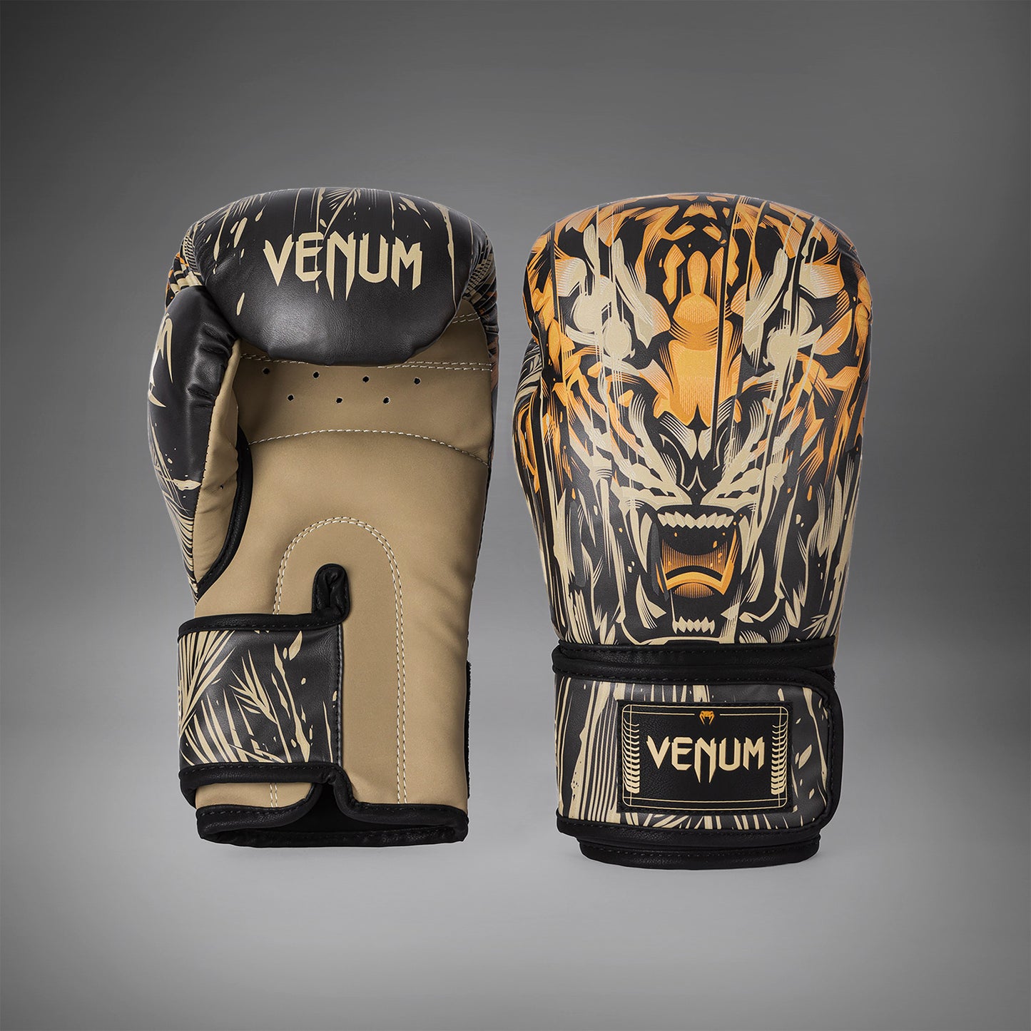 Venum Tiger 복싱 글러브 – 블랙/네온 오렌지