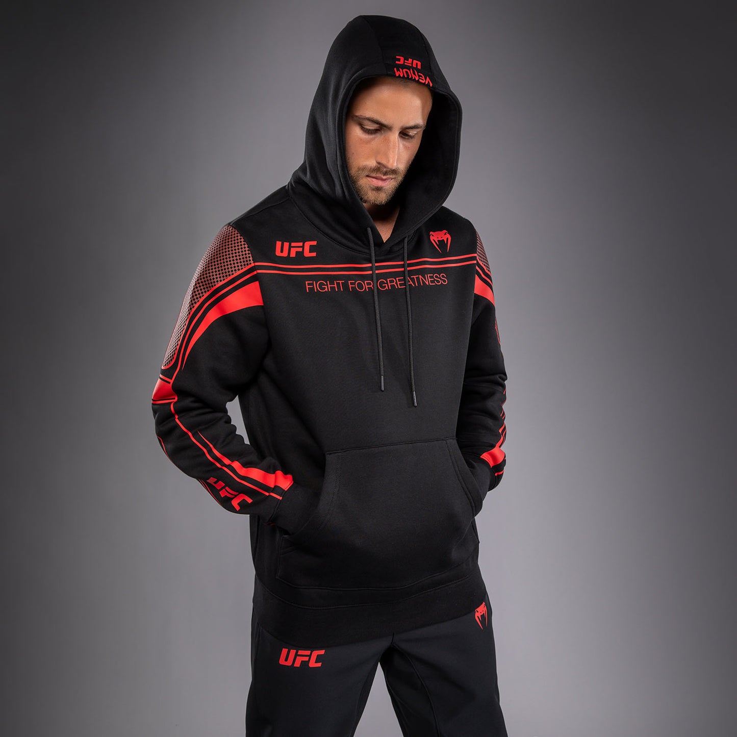 Venum UFC Unity by Venum Authentic Fight Week 남성 풀오버 후디 - 블랙