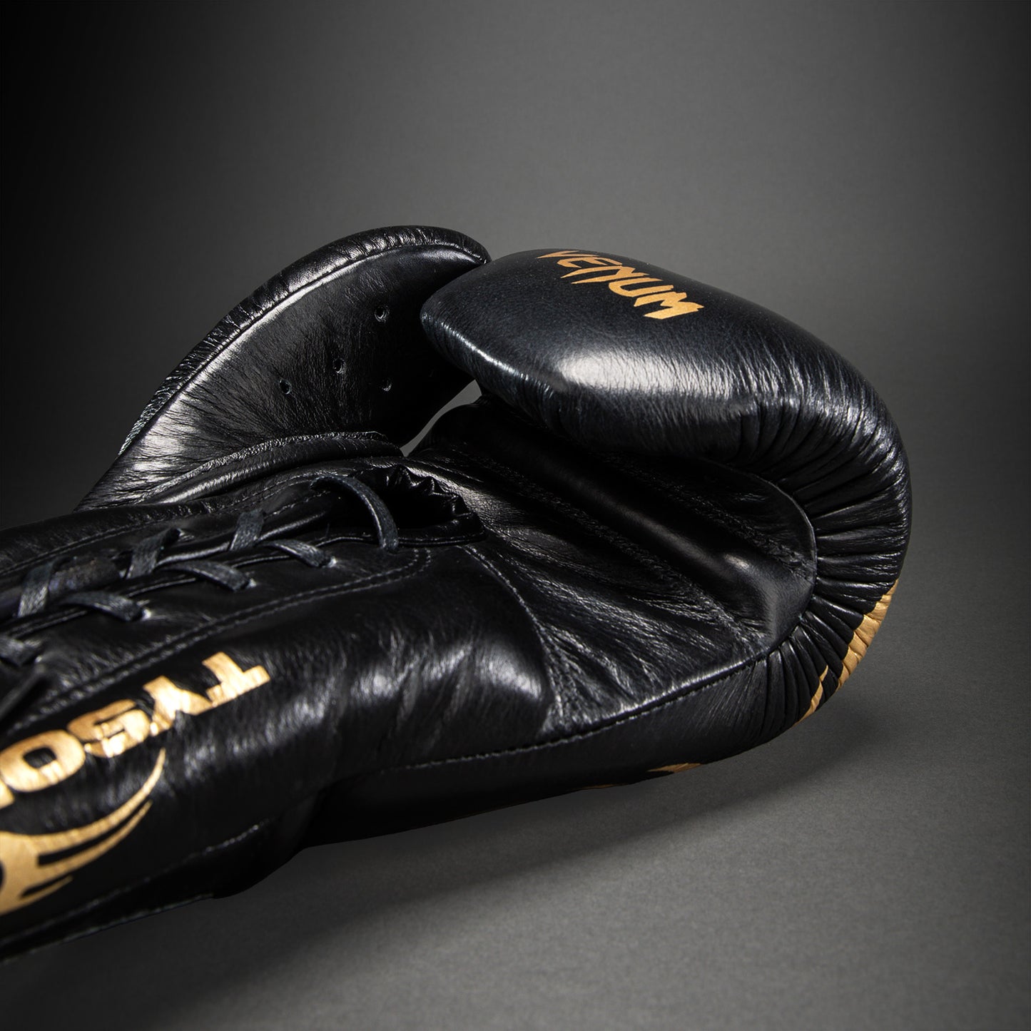 Venum Giant 2.0 Mike Tyson Pro 복싱 글러브 레이스 포함 – 블랙/골드