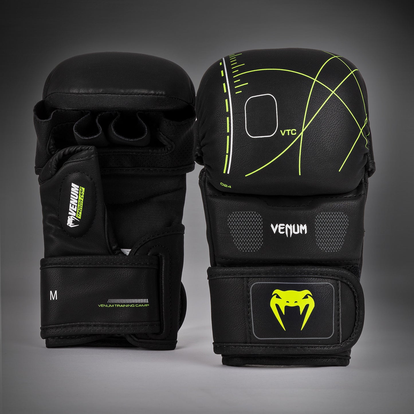 Venum Training Camp 4.0 스파링 글러브 – 블랙/네오 그린
