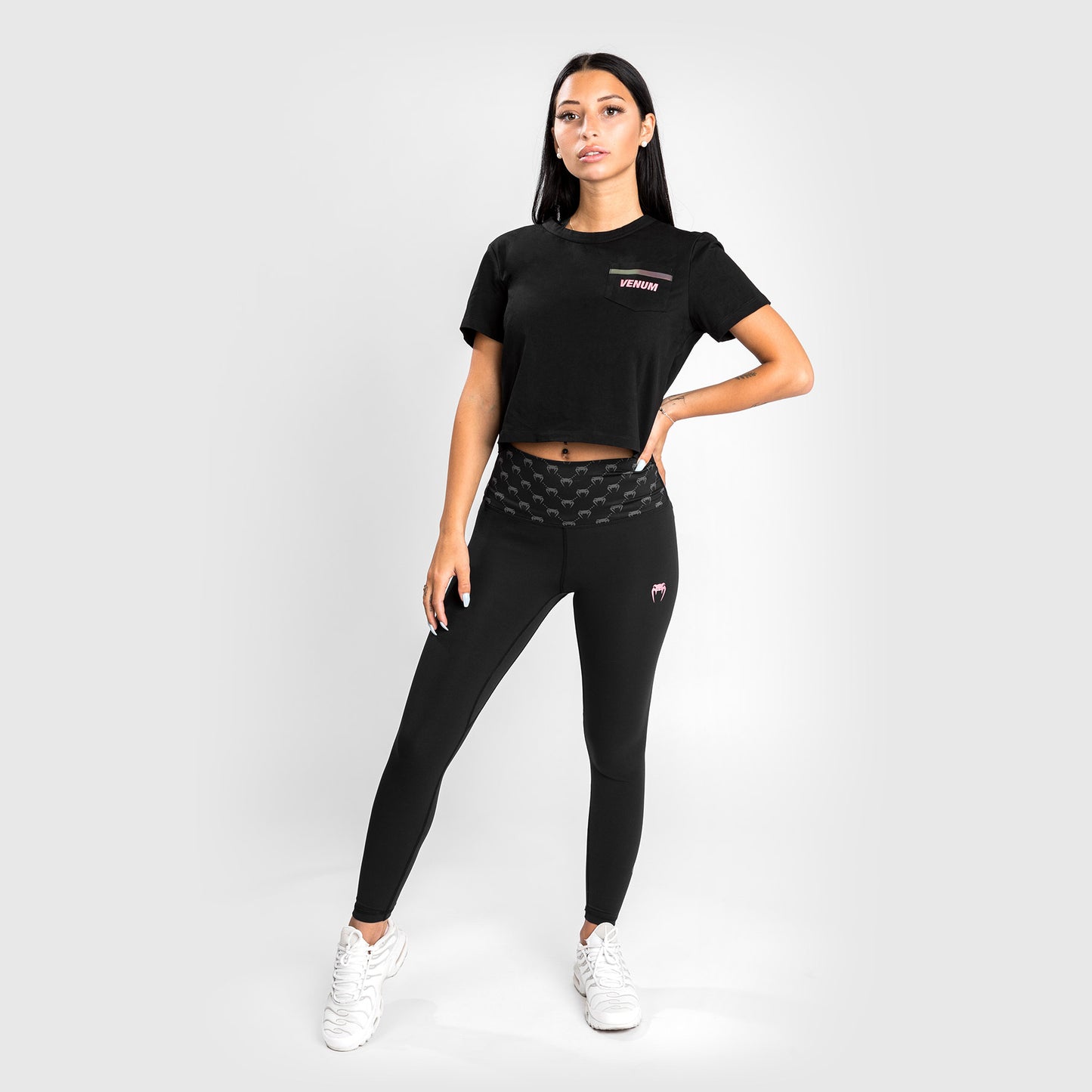 Venum Monogram 7/8 레깅스 – 블랙/핑크 골드