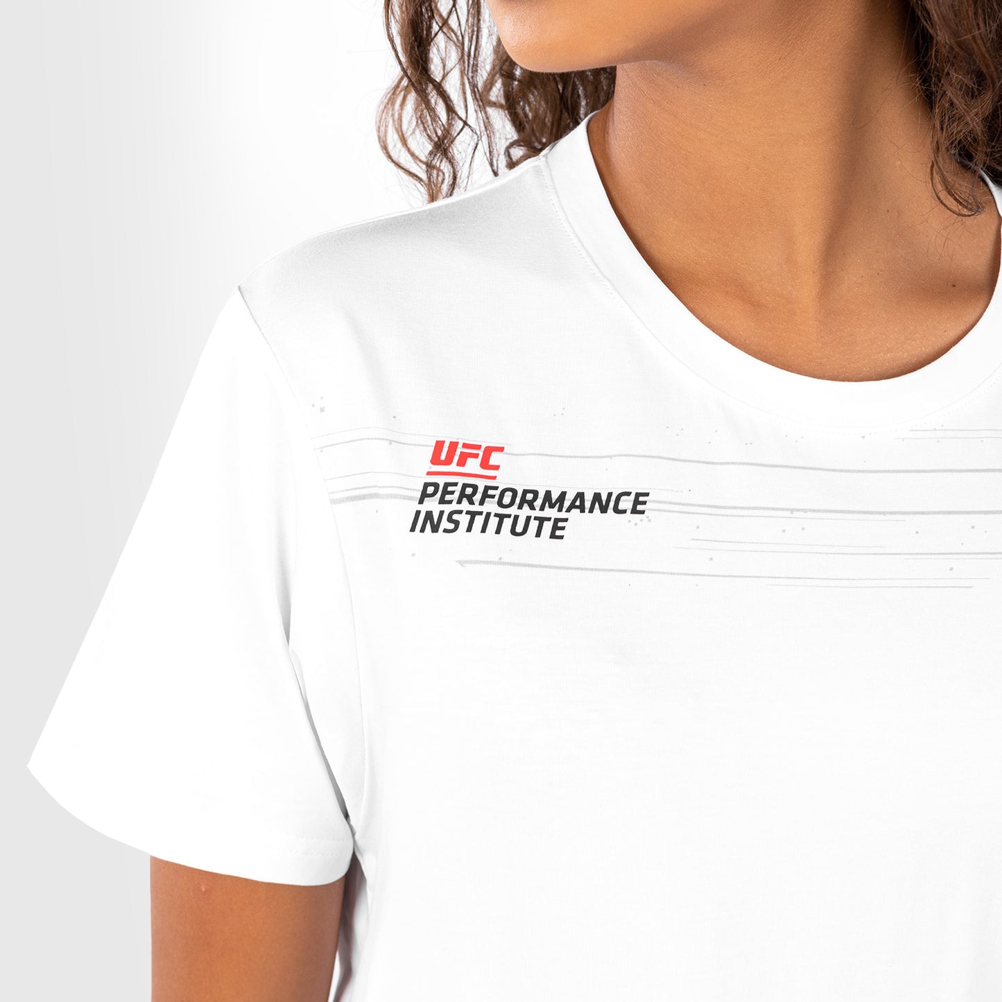 UFC Venum Performance Institute 2.0 여성용 티셔츠 – 화이트