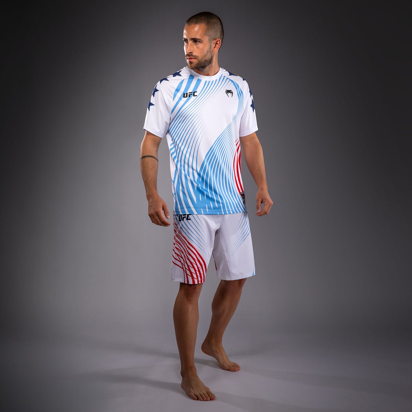 Official UFC Freedom 250 by Venum 남성용 Authentic Fight Night 워크아웃 저지 - 화이트