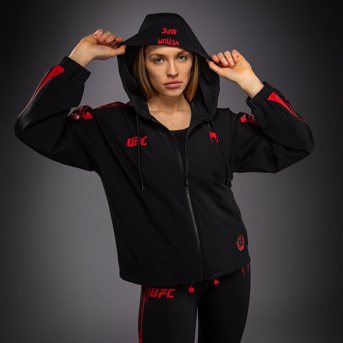 Venum UFC Unity by Venum Authentic Fight Week 여성 집업 후디 - 블랙
