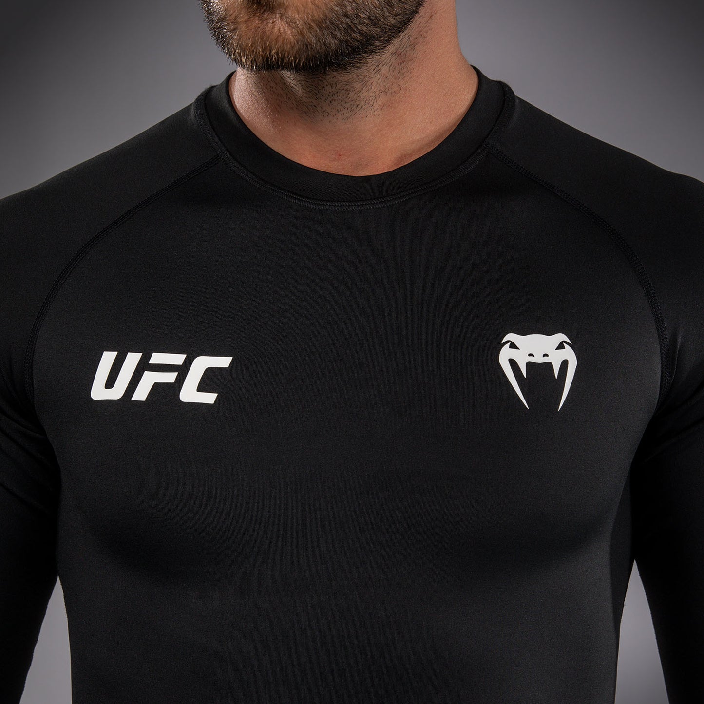 Venum UFC Unity by Venum Authentic Fight Week 남성 기능성 긴팔 래쉬가드 - 블랙