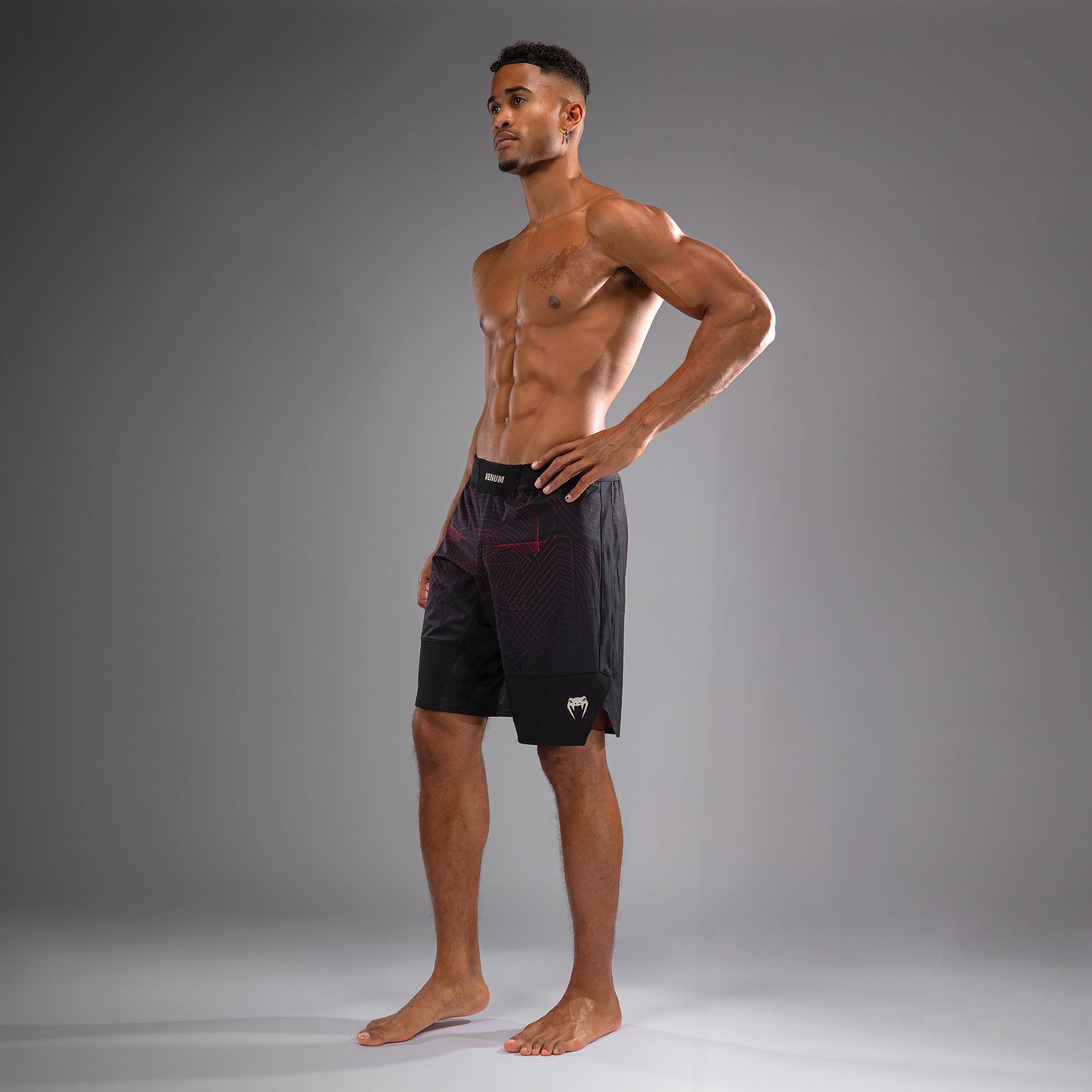 Venum G-Fit Air 남성용 파이트 쇼츠 – 딥 블랙/파이어 레드