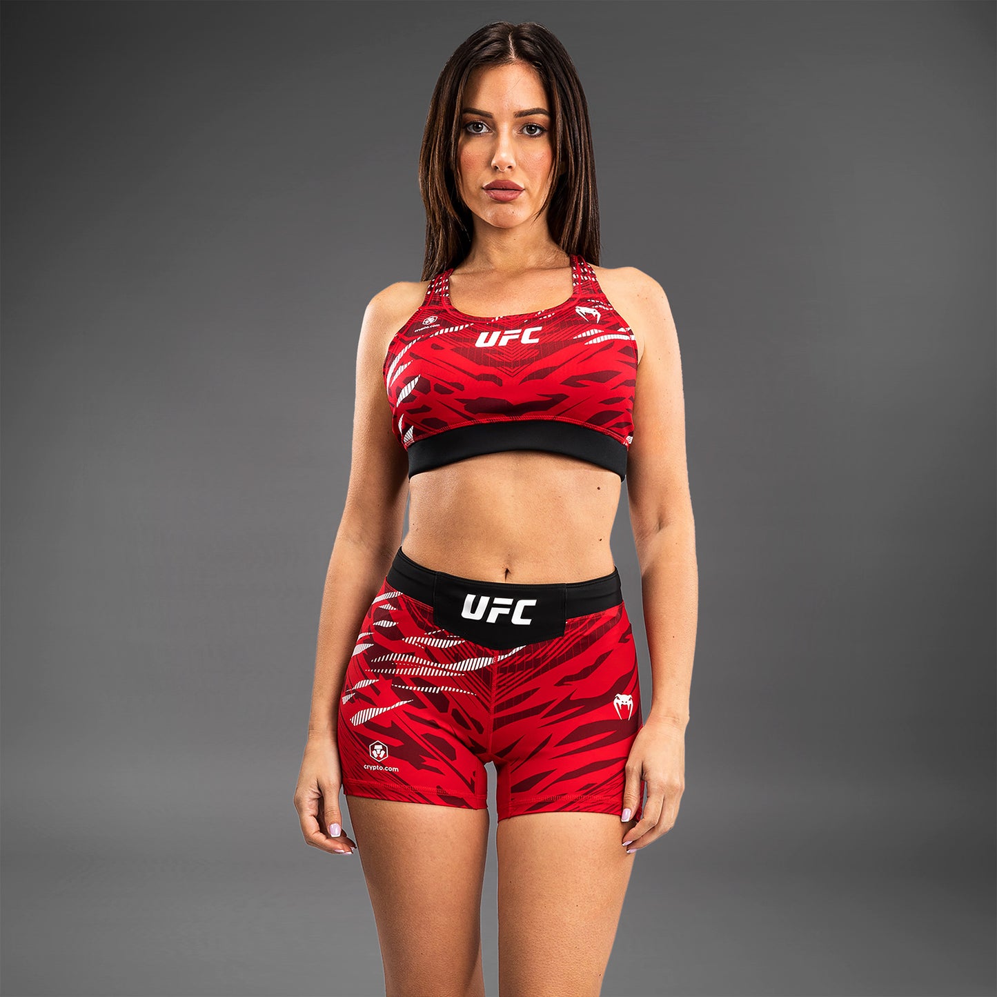 UFC Fusion by Venum 여성용 발리 투도 쇼츠 – 숏 핏 – 레드